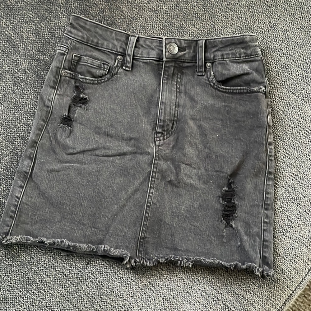 Aeropostale 00 High Rise Black/Grey Denim skirt